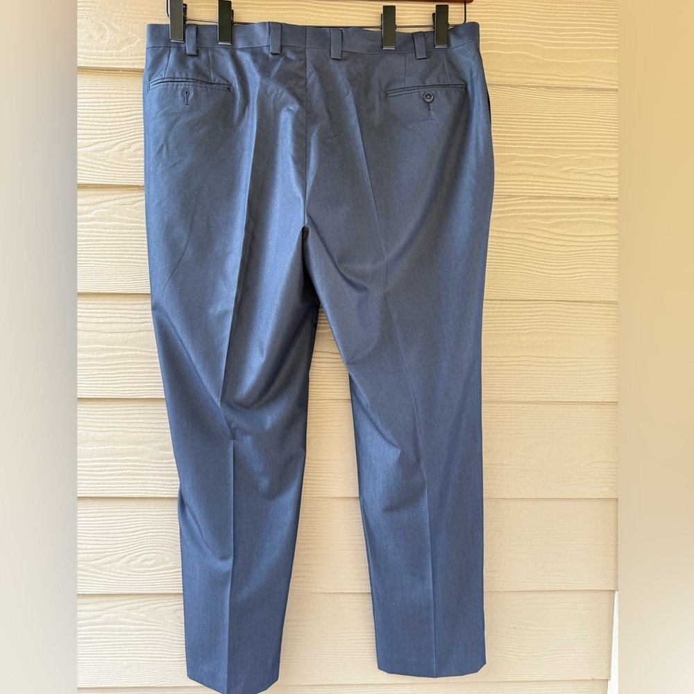 Calvin Klein Mens Slim-Fit Solid Dark Blue Polyester Brand Dress Pants 42W x 32L - Picture 8 of 12